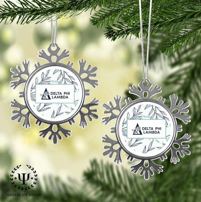 Delta Phi Lambda Christmas Ornament - Snowflake Metal