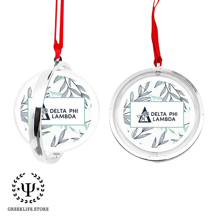 Delta Phi Lambda Christmas Reversible Flat Round Ornament