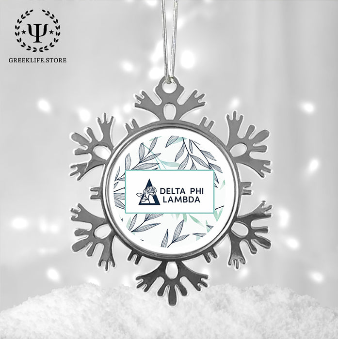 Delta Phi Lambda Christmas Ornament - Snowflake Metal