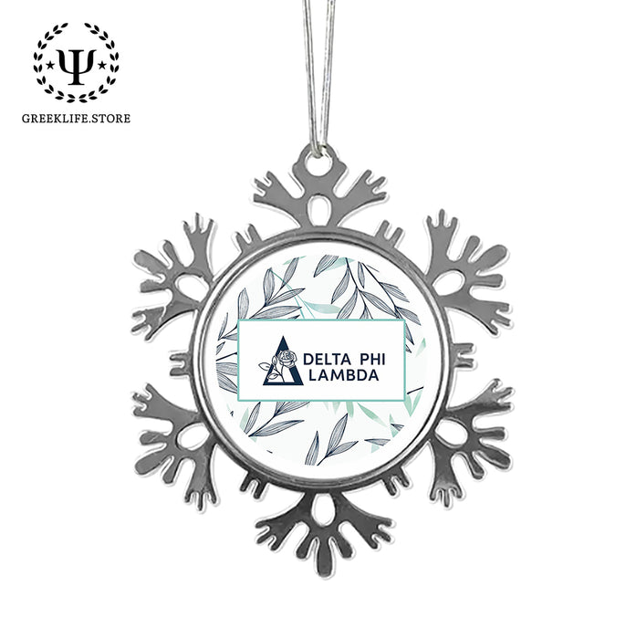 Delta Phi Lambda Christmas Ornament - Snowflake Metal