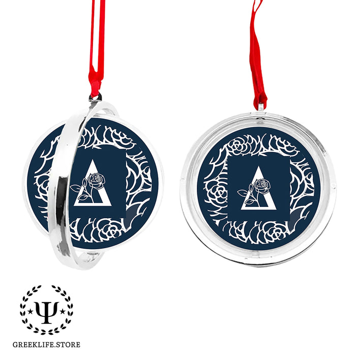 Delta Phi Lambda Christmas Reversible Flat Round Ornament