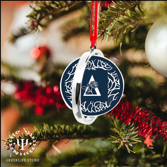 Delta Phi Lambda Christmas Reversible Flat Round Ornament