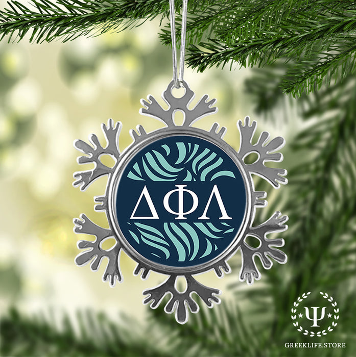 Delta Phi Lambda Christmas Ornament - Snowflake Metal