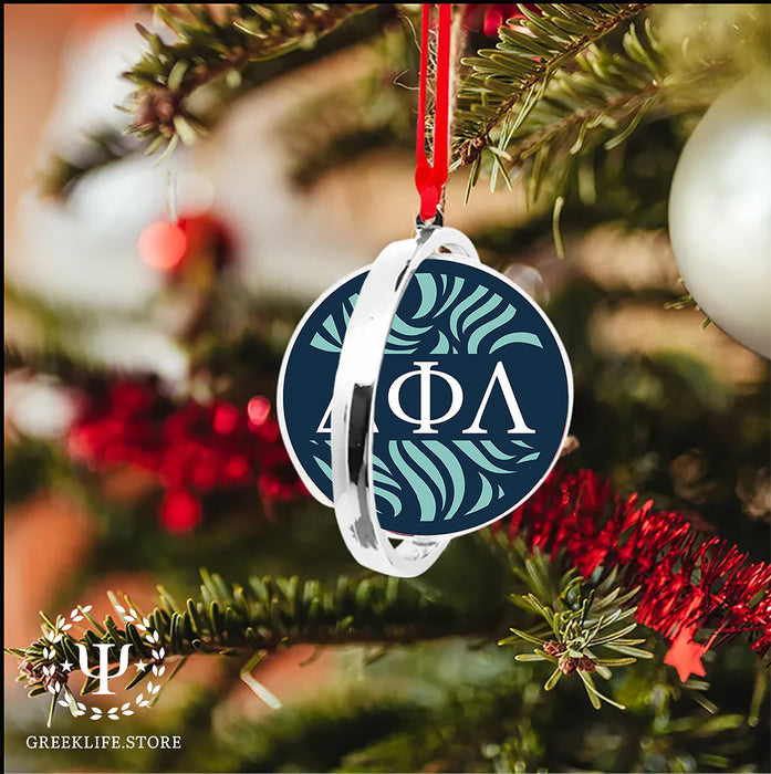 Delta Phi Lambda Christmas Reversible Flat Round Ornament