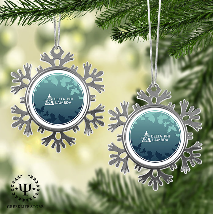 Delta Phi Lambda Christmas Ornament - Snowflake Metal