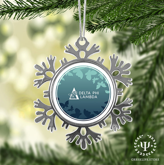 Delta Phi Lambda Christmas Ornament - Snowflake Metal