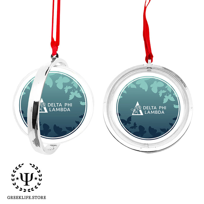 Delta Phi Lambda Christmas Reversible Flat Round Ornament