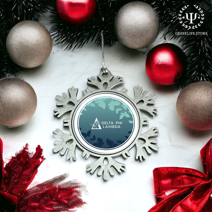 Delta Phi Lambda Christmas Ornament - Snowflake Metal