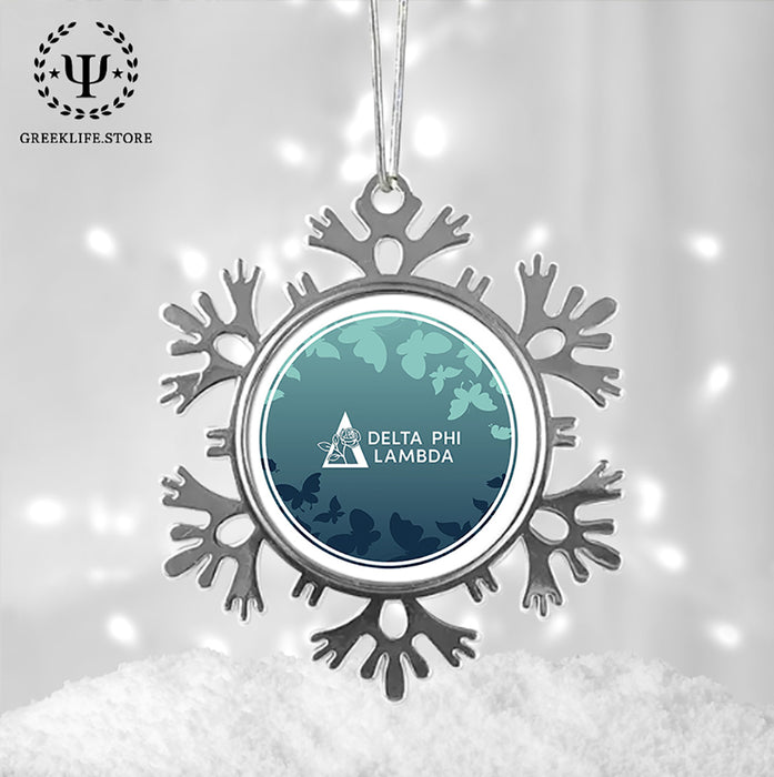 Delta Phi Lambda Christmas Ornament - Snowflake Metal