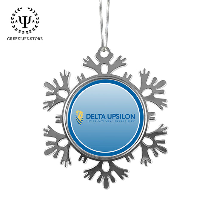 Delta Upsilon Christmas Ornament - Snowflake Metal