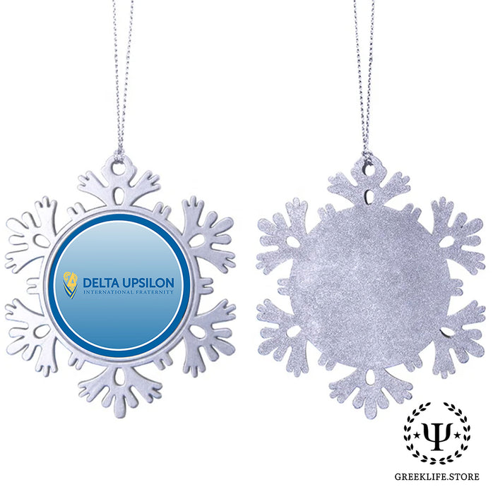 Delta Upsilon Christmas Ornament - Snowflake Metal