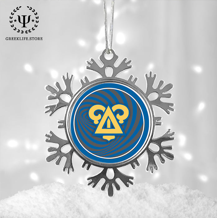 Delta Upsilon Christmas Ornament - Snowflake Metal
