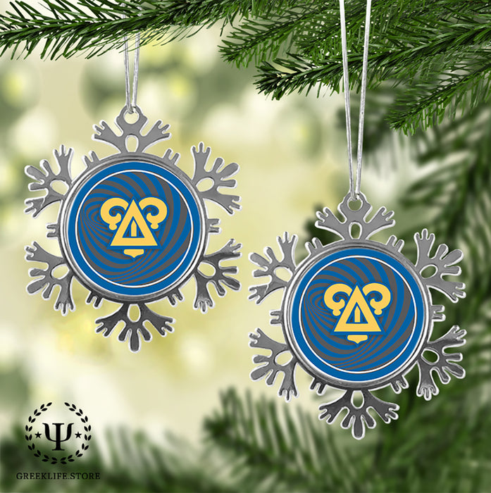 Delta Upsilon Christmas Ornament - Snowflake Metal