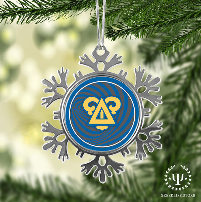 Delta Upsilon Christmas Ornament - Snowflake Metal