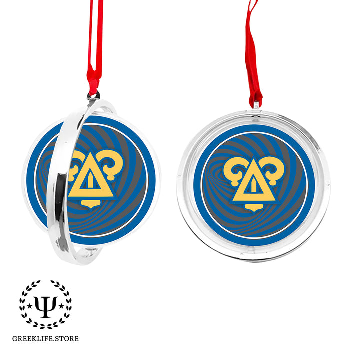 Delta Upsilon Christmas Reversible Flat Round Ornament