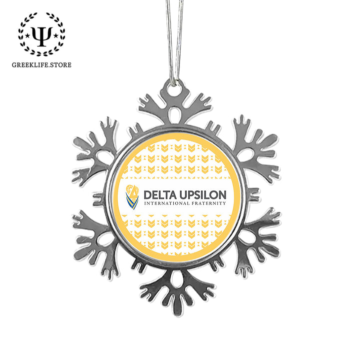Delta Upsilon Christmas Ornament - Snowflake Metal