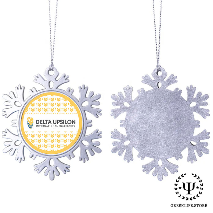 Delta Upsilon Christmas Ornament - Snowflake Metal