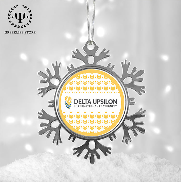 Delta Upsilon Christmas Ornament - Snowflake Metal