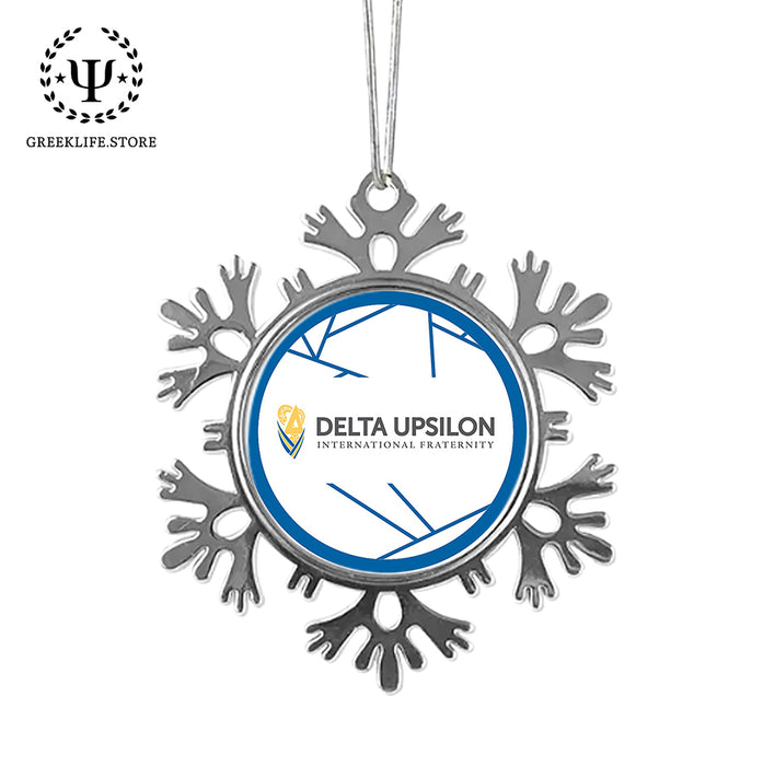 Delta Upsilon Christmas Ornament - Snowflake Metal