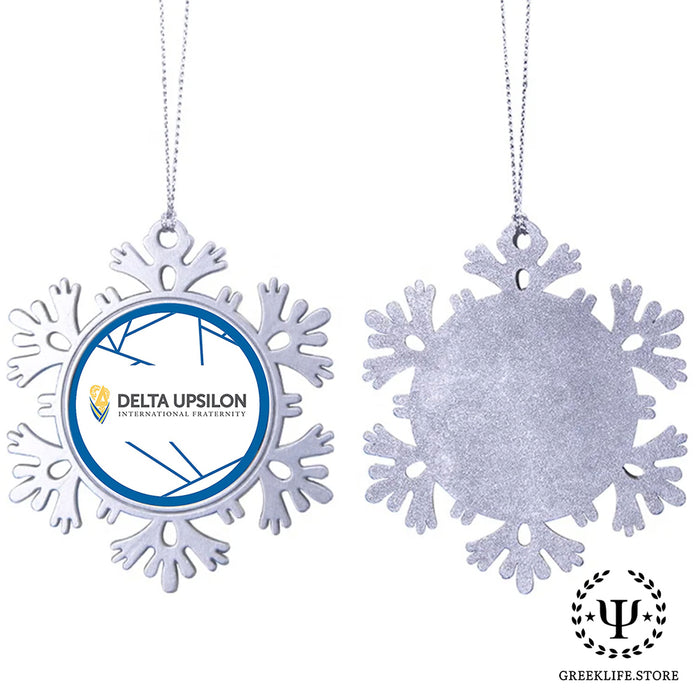 Delta Upsilon Christmas Ornament - Snowflake Metal