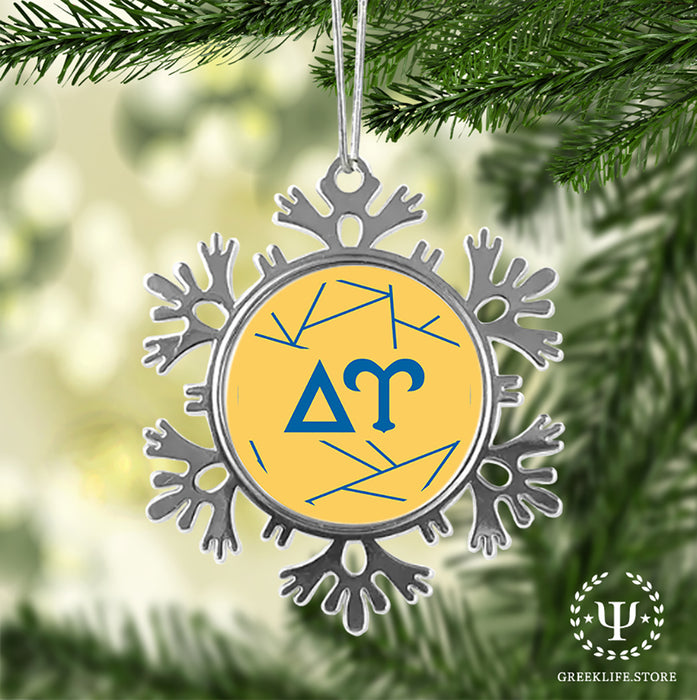 Delta Upsilon Christmas Ornament - Snowflake Metal