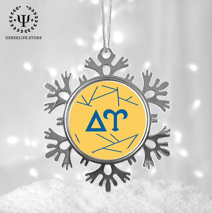 Delta Upsilon Christmas Ornament - Snowflake Metal