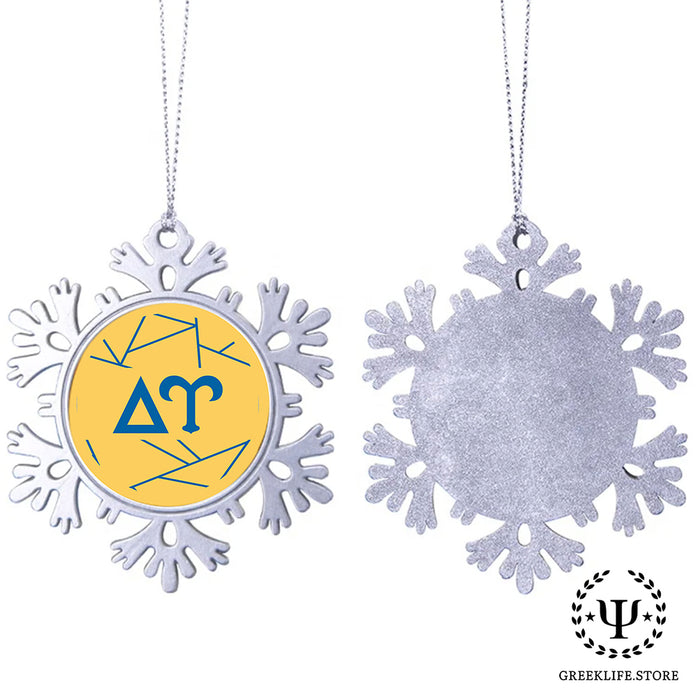 Delta Upsilon Christmas Ornament - Snowflake Metal
