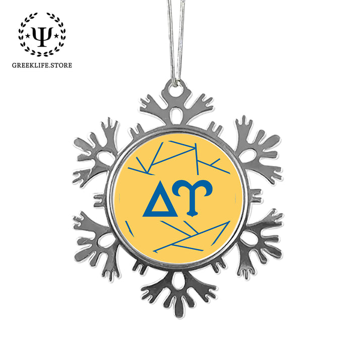 Delta Upsilon Christmas Ornament - Snowflake Metal
