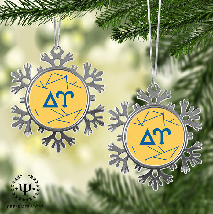 Delta Upsilon Christmas Ornament - Snowflake Metal