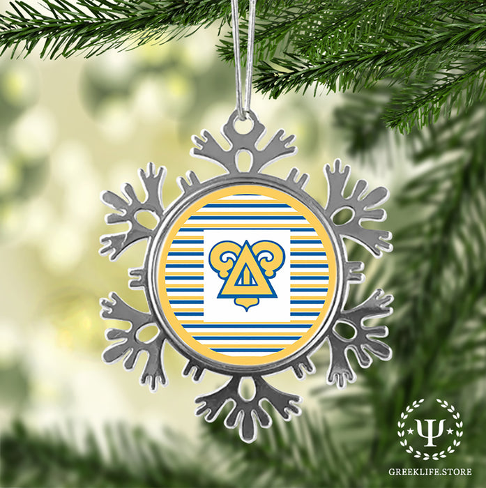 Delta Upsilon Christmas Ornament - Snowflake Metal