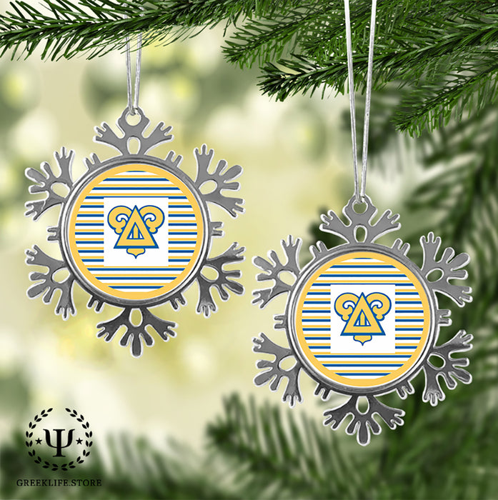 Delta Upsilon Christmas Ornament - Snowflake Metal