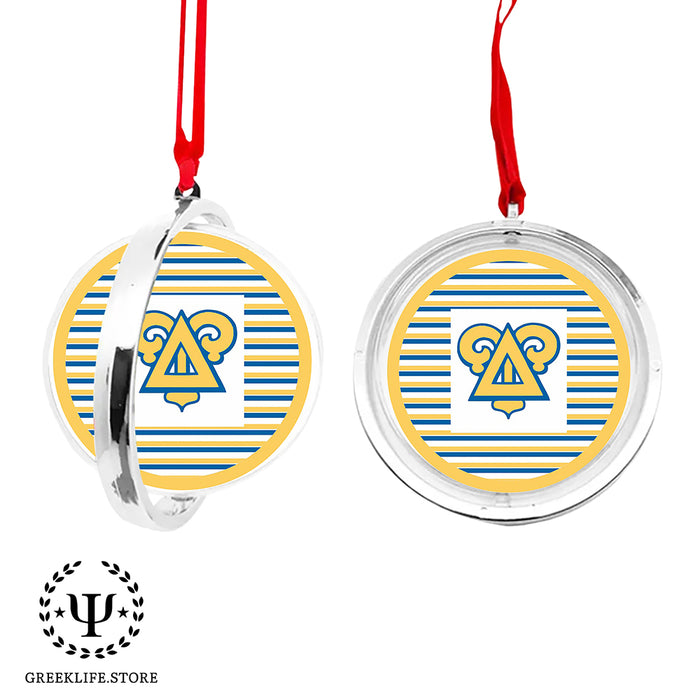 Delta Upsilon Christmas Reversible Flat Round Ornament