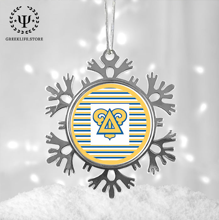 Delta Upsilon Christmas Ornament - Snowflake Metal