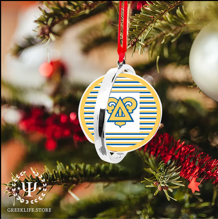 Delta Upsilon Christmas Reversible Flat Round Ornament