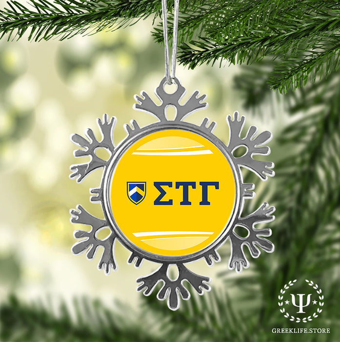 Sigma Tau Gamma Christmas Ornament - Snowflake Metal