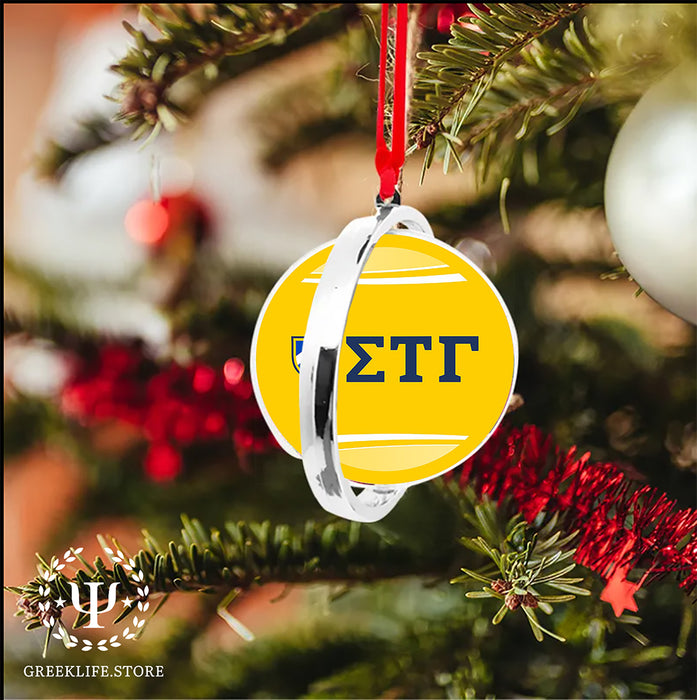 Sigma Tau Gamma Christmas Reversible Flat Round Ornament