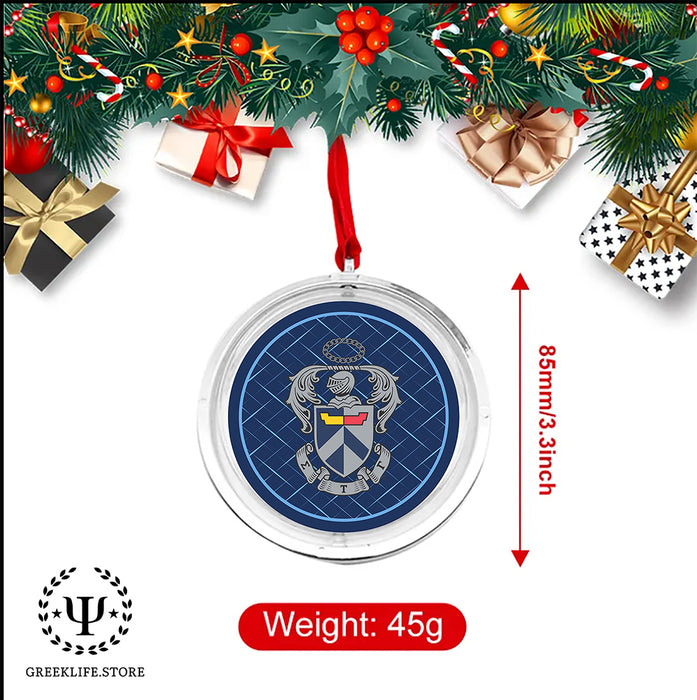 Sigma Tau Gamma Christmas Reversible Flat Round Ornament