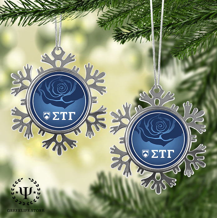 Sigma Tau Gamma Christmas Ornament - Snowflake Metal