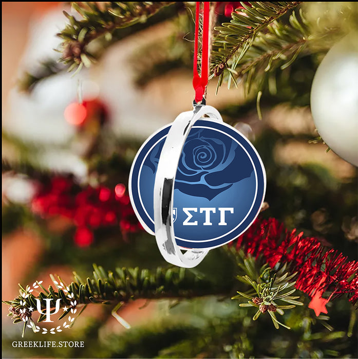 Sigma Tau Gamma Christmas Reversible Flat Round Ornament