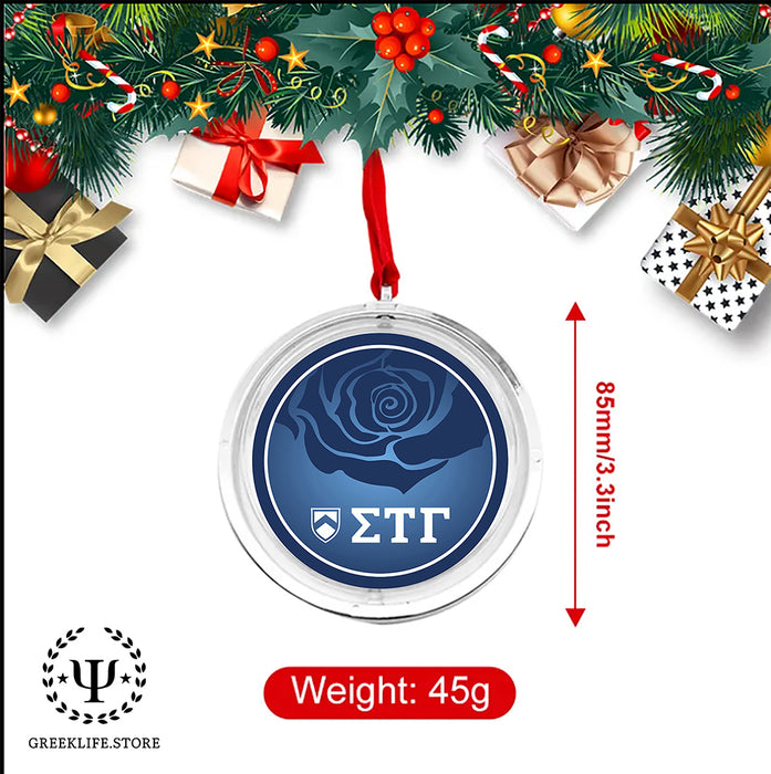 Sigma Tau Gamma Christmas Reversible Flat Round Ornament