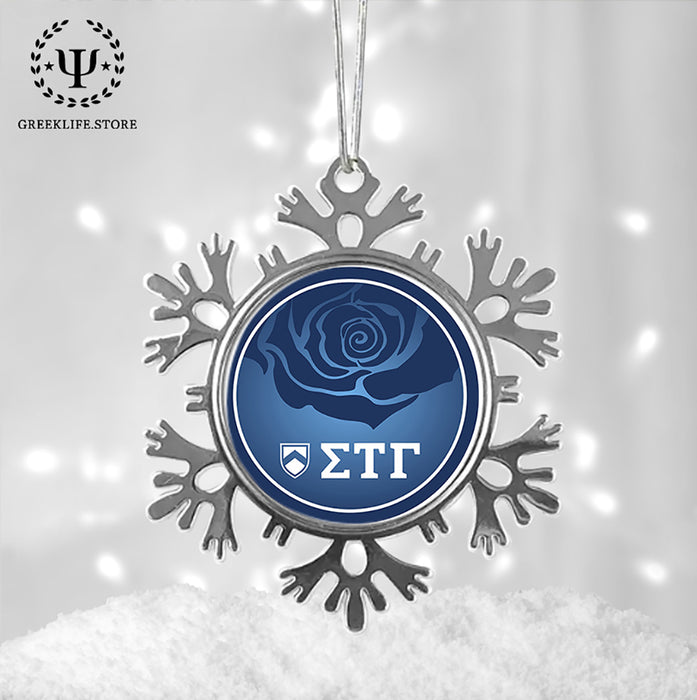 Sigma Tau Gamma Christmas Ornament - Snowflake Metal