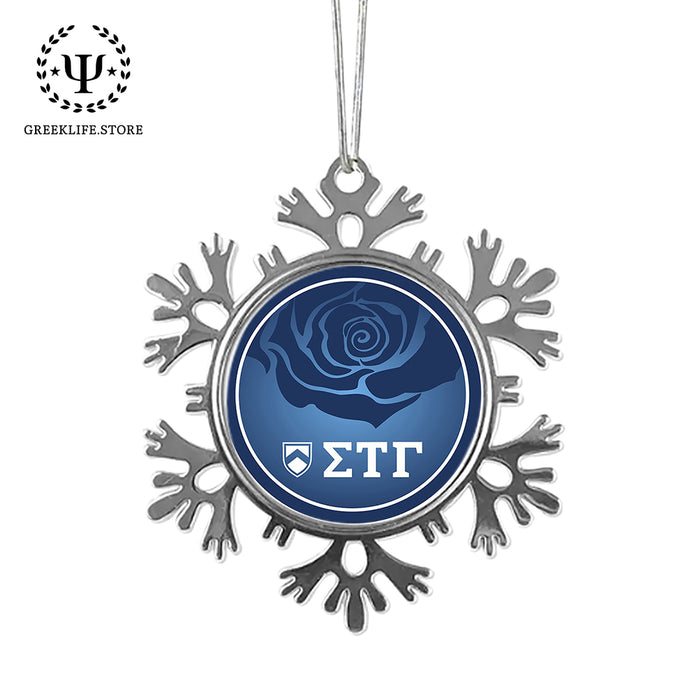 Sigma Tau Gamma Christmas Ornament - Snowflake Metal