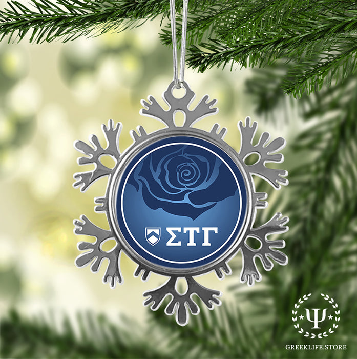 Sigma Tau Gamma Christmas Ornament - Snowflake Metal