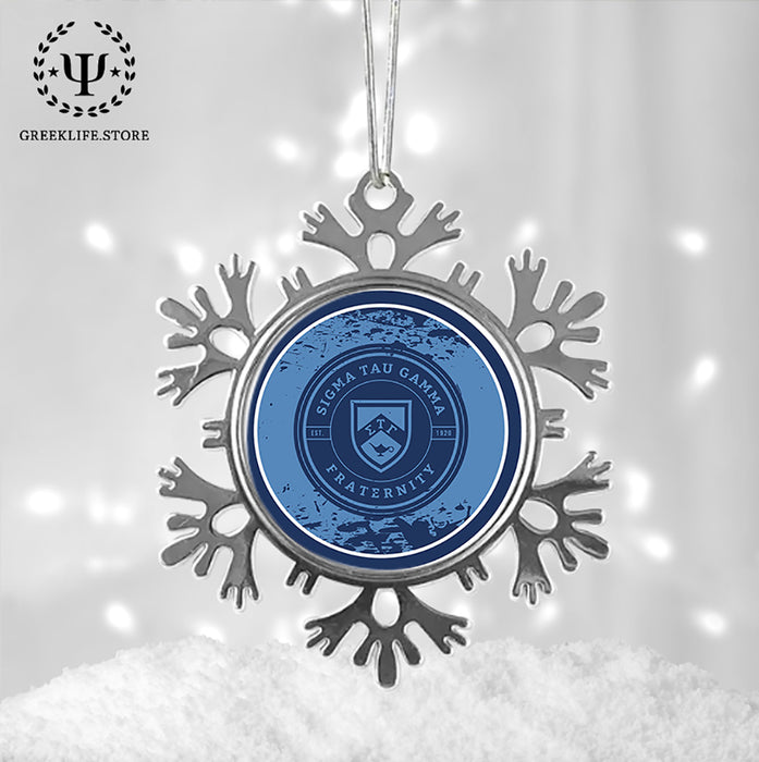 Sigma Tau Gamma Christmas Ornament - Snowflake Metal