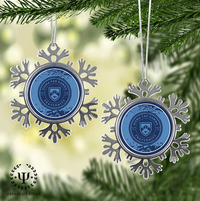 Sigma Tau Gamma Christmas Ornament - Snowflake Metal