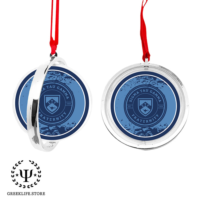 Sigma Tau Gamma Christmas Reversible Flat Round Ornament