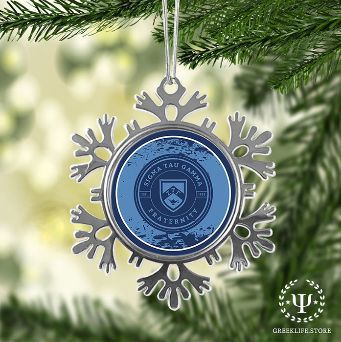 Sigma Tau Gamma Christmas Ornament - Snowflake Metal