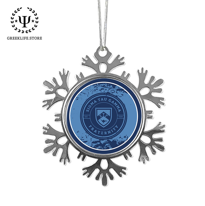 Sigma Tau Gamma Christmas Ornament - Snowflake Metal