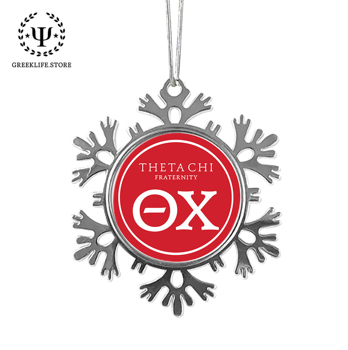 Theta Chi Christmas Ornament - Snowflake Metal
