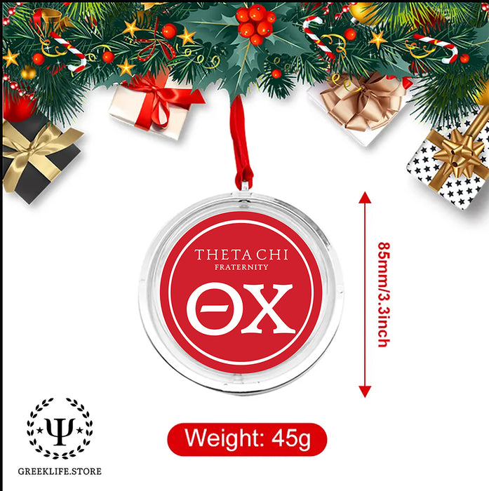 Theta Chi Christmas Reversible Flat Round Ornament